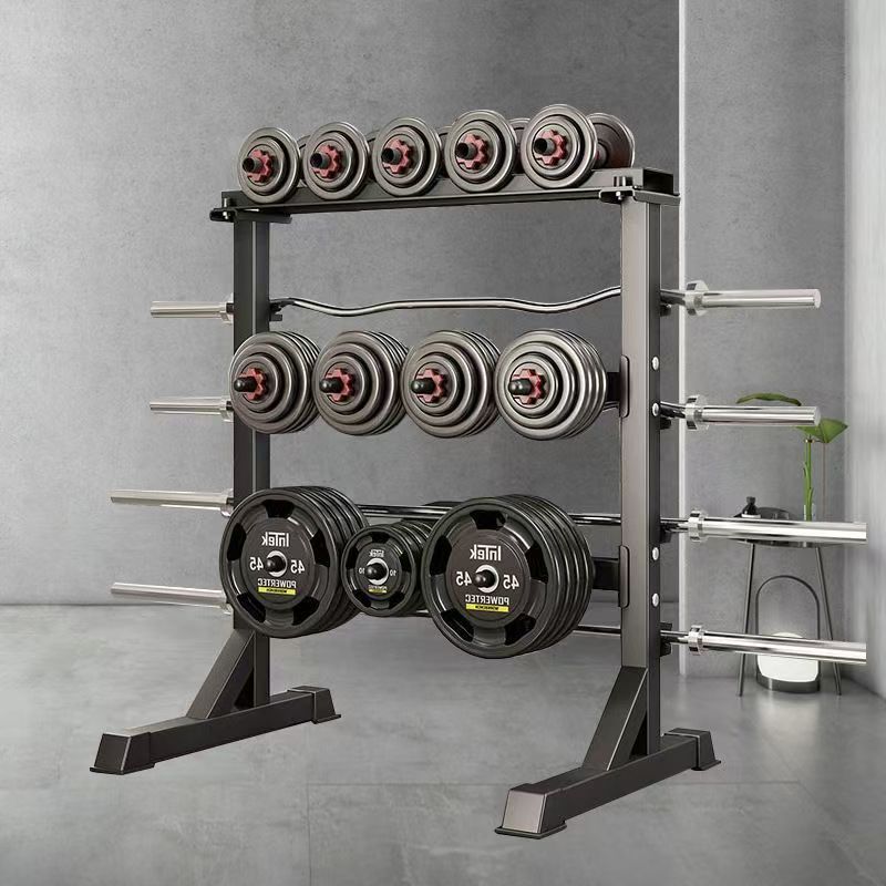 Dumbbell Set - 강철 소재의 운동 벤치 및 랙