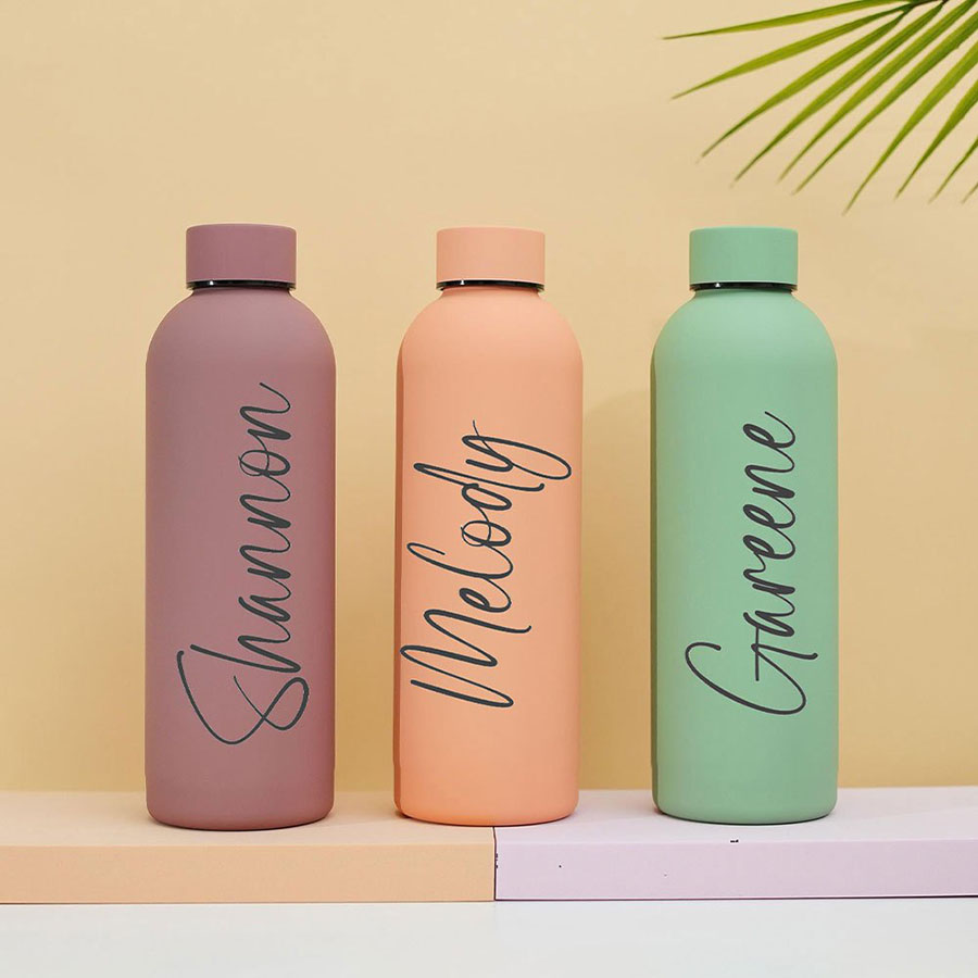 Sports Water Bottle Insulated - 맞춤형 이름이 새겨진 무광 스테인리스 스틸