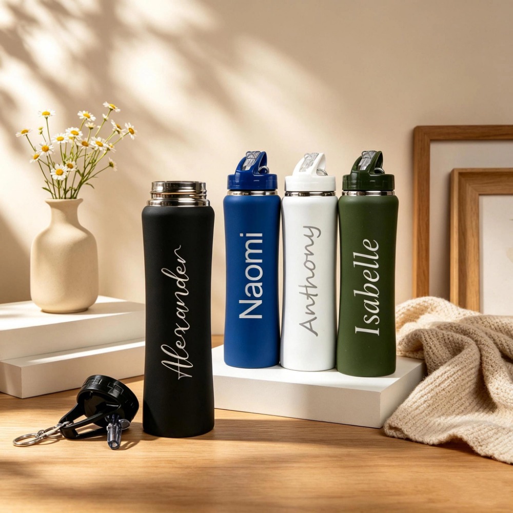Sports Water Bottle Insulated - 1. 맞춤형 이름이 새겨진 스테인리스 스틸