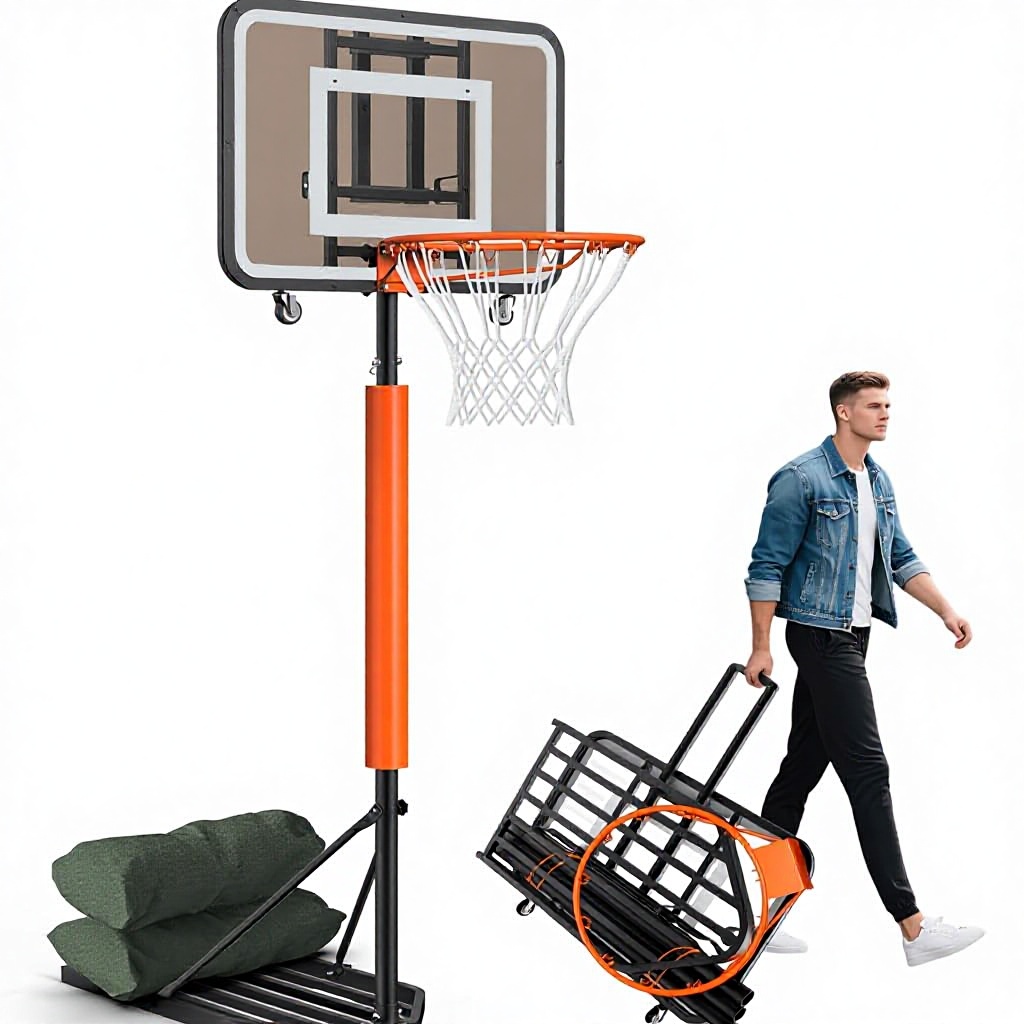 Basketball Hoop - 높이 조절이 가능한 휴대용 농구대 시스템,